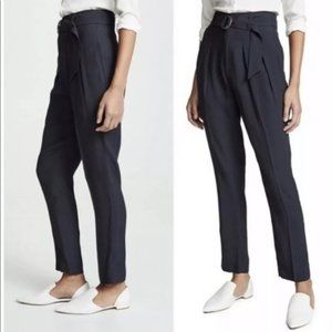 NWT JOIE IANNA BELTED HIGH WAISTED PLEATED PANTS BLACK/MIDNIGHT 0 25